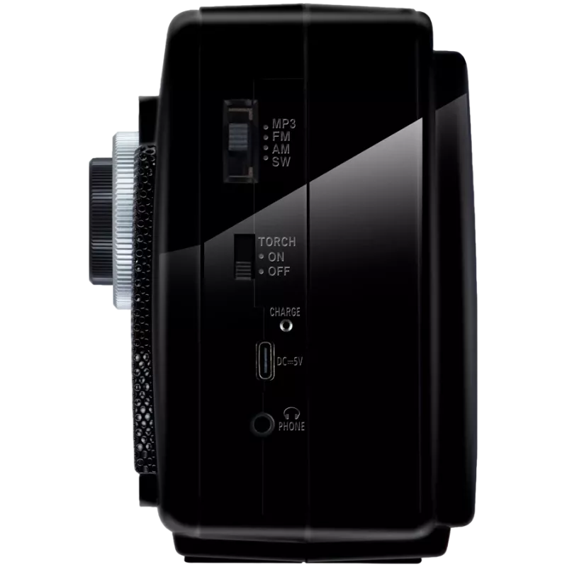 Speaker SVEN SRP-155, black (3W, Bluetooth, FM/AM/SW, USB, microSD, flashlight, battery)