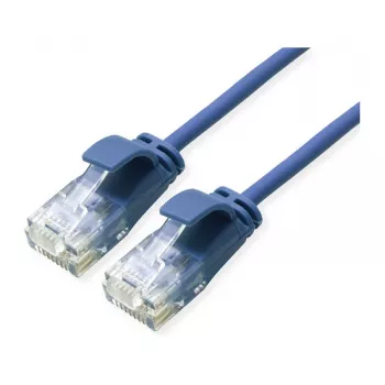 ROLINE GREEN UTP Patch Cable Cat.6A (Class EA), LSOH, slim, Blue, 0,15 m