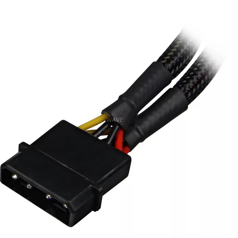 Sharkoon SATA Y power adapter 4P Molex 0.15m bk - Digital/Data - power supply