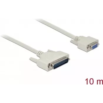 Serial cable DELOCK 86877 — D-Sub 25 pin to D-Sub 9 pin, 10 m, beige