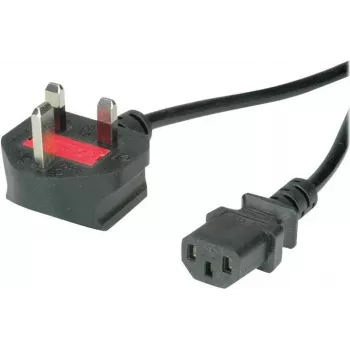 VALUE - Power Cable - BS 1363 (M) angled to IEC 60320 C13 straight - AC 250 V - 10 A - 1.8 m - Black