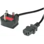 VALUE - Power Cable - BS 1363 (M) angled to IEC 60320 C13 straight - AC 250 V - 10 A - 1.8 m - Black