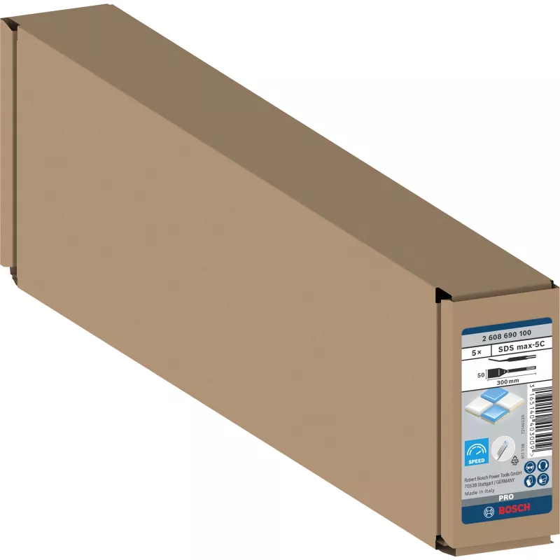 Bosch PRO SDS-max-5C Tile Chisel, 50 x 300 mm, 5 pcs