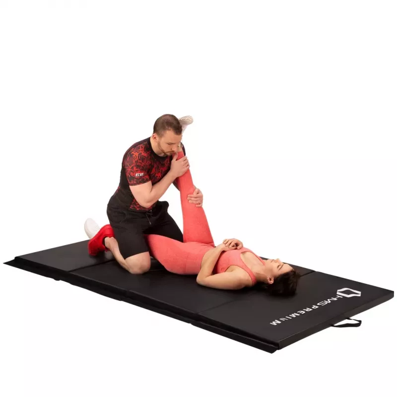 Folding gymnastics mattress black HMS Premium MGS01