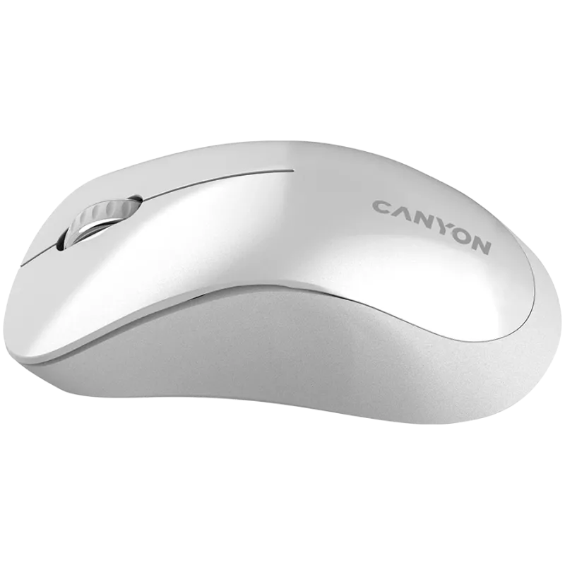 CANYON MW-11, 2.4 GHz Wireless mouse ,with 3 buttons, DPI 1200, Battery:AAA*2pcs ,pearl white grey67*109*38mm 0.063kg