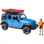 Toy model vehicle BRUDER Jeep Wrangler Rubicon Unlimited with kayak and figure BR-02529