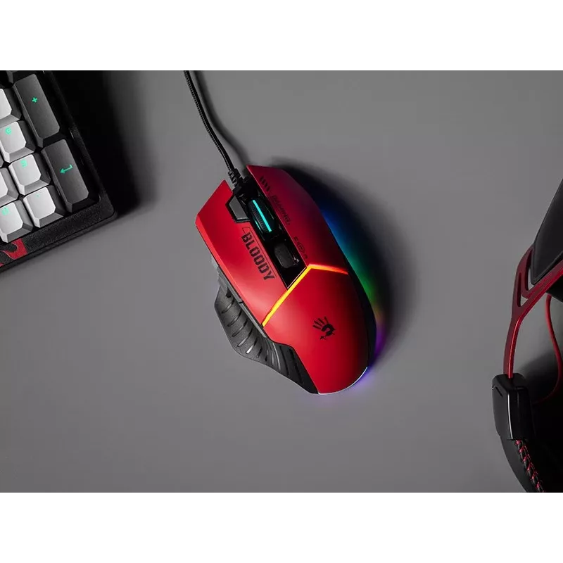 Gaming mouse A4Tech Bloody W95Max — right-hand, wired USB, 12000 DPI, 1 ms, 250 ips, 50M clicks, 146 g