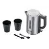 Severin WK3647 Electric Kettle Stainless Steel-brushed-black (WK3647)