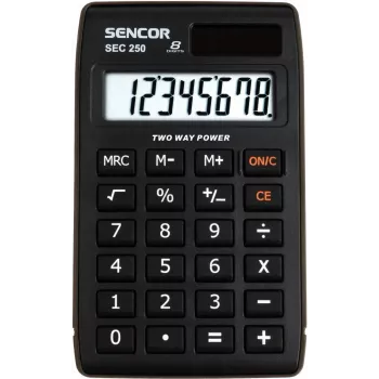 SENCOR SEC 250 pocket calculator, 8-digit LCD, dual power