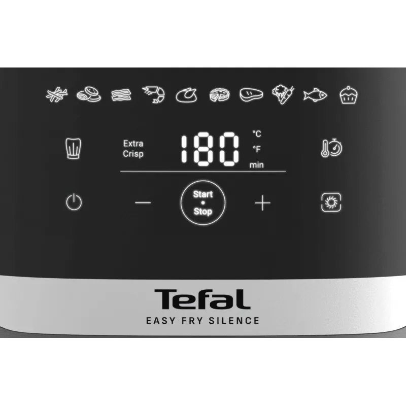 Tefal Easy Fry Silence EY551HE0 fryer Single 5 L Stand-alone Hot air fryer Black, Grey, Stainless steel