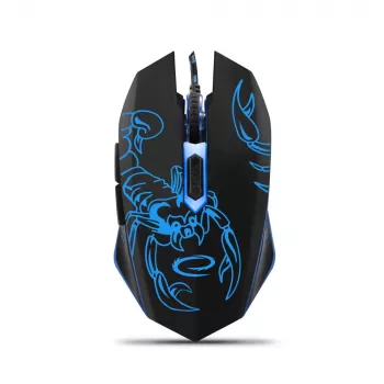 Esperanza MX203 SCORPIO - Mouse - USB - Blue - Hiiri - Optinen - 6 Painiketta - Black