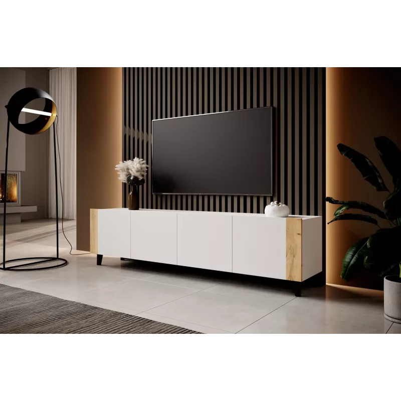 RTV cabinet FARO 200x42x52 white matt + oak craft