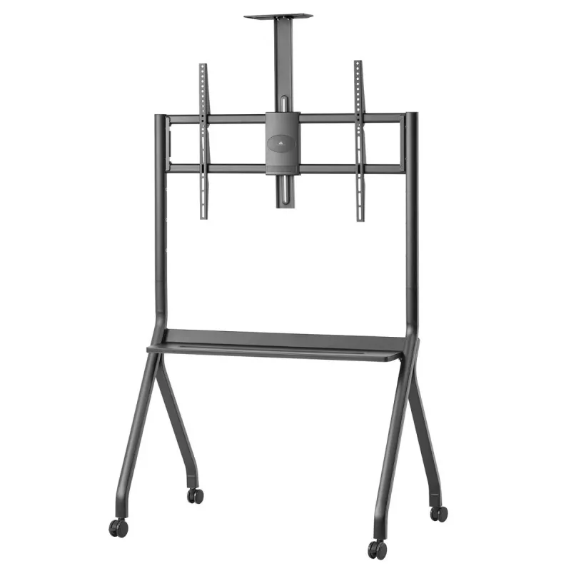 TV stand MACLEAN MC-114 B portable floor stand for 55–100 inch screens, max load 120 kg, VESA 200x200–900x600, height 115–152 cm, black, shelf