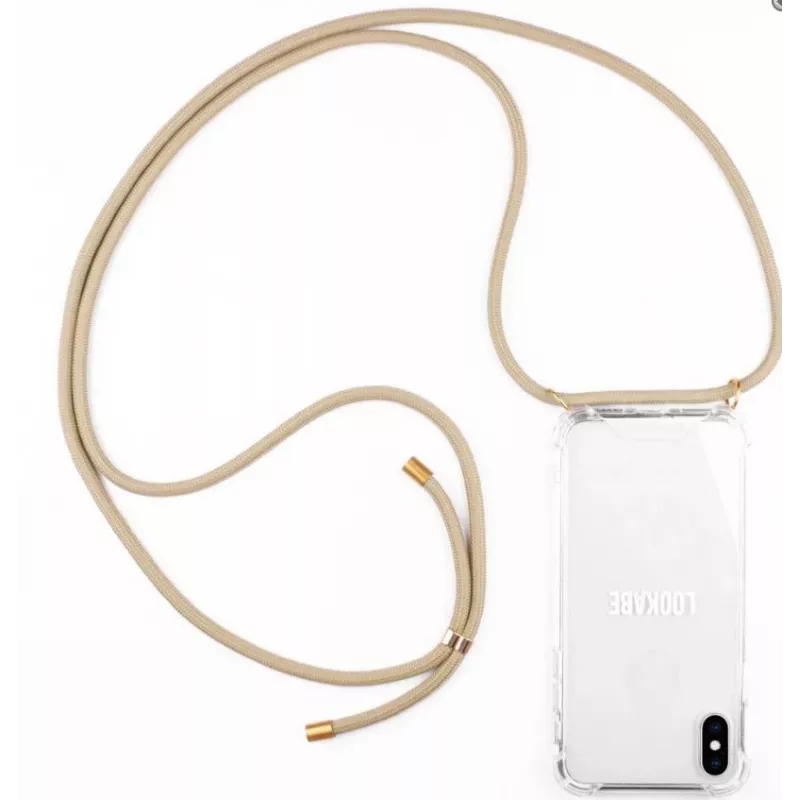 Smartphone necklace case Lookabe for iPhone Xs Max — gold nude finish
