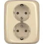 BUSCH JAEGER BJ 202 EUJ-212 SCHUKO Double Socket full cover plate