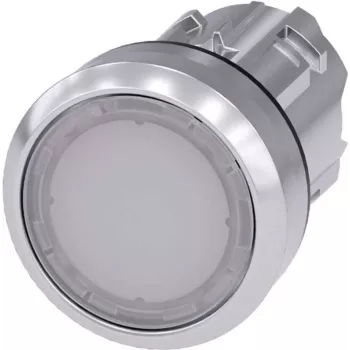 Siemens Drucktaster Betätiger flach, Frontring Metall, Hochglanz Weiß SIRIUS ACT 3SU1051-0AB60-0AA0 1 St. (3SU1051-0AB60-0AA0)