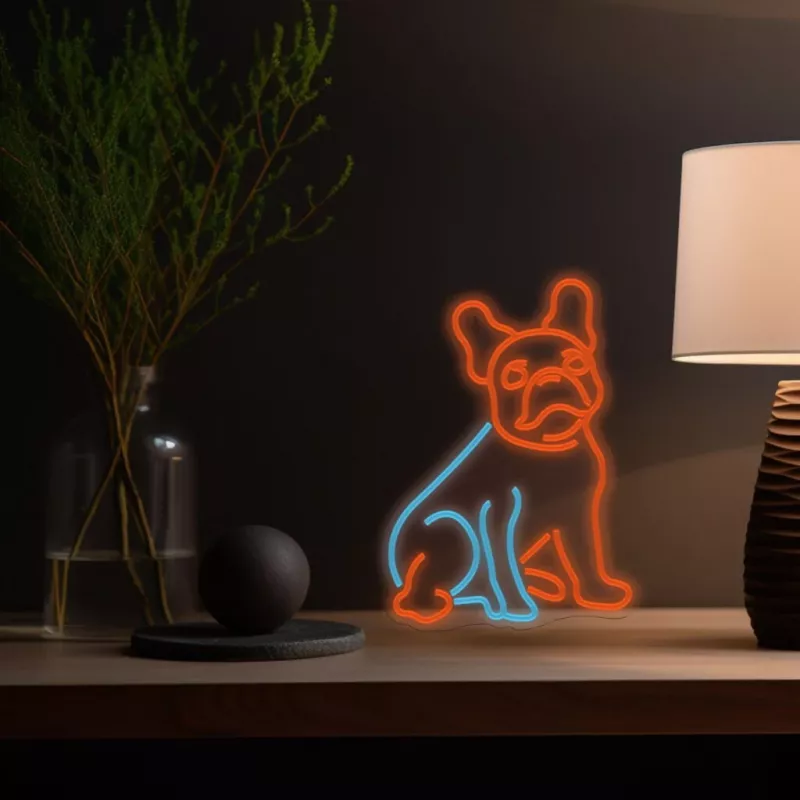Neon Lights Dog MANTA SNL68MT French Bulldog style decorative neon sign