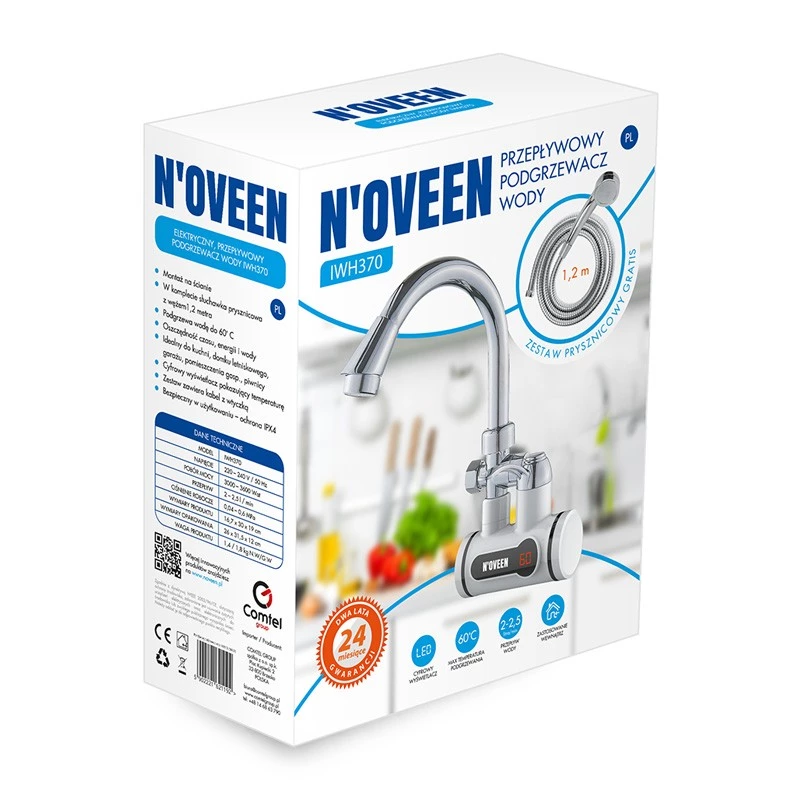 Instantaneous water heater NOVEEN IWH370 — electric tankless point-of-use unit