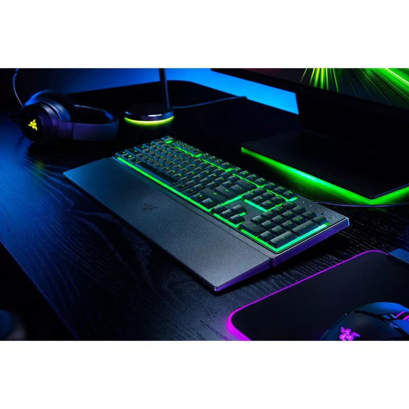 Gaming keyboard Razer Ornata V3 X Full-size USB, membrane switches, RGB LED backlight, wrist rest, 1000 Hz polling, black