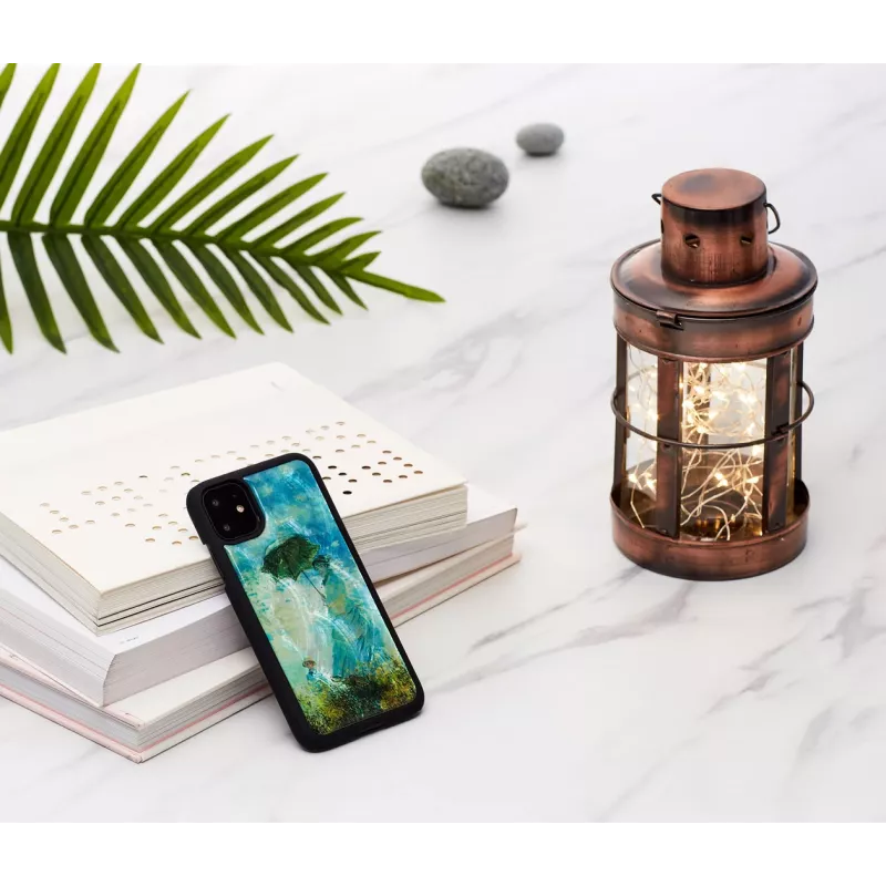 Smartphone case iKins for iPhone 11 — Black Camille design, protective cover