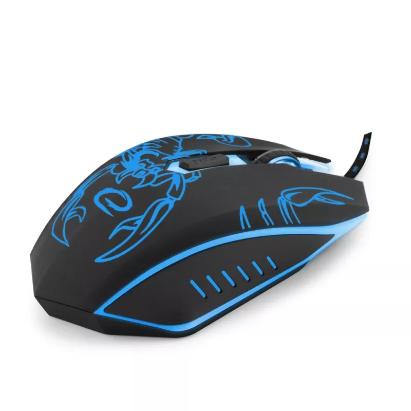 Esperanza MX203 SCORPIO - Mouse - USB - Blue - Hiiri - Optinen - 6 Painiketta - Black