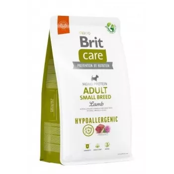 Dry dog food Brit Care Hypoallergenic Adult Small Breed Lamb & Rice 3 kg — for mature small dogs, 28% protein, 17% fat
