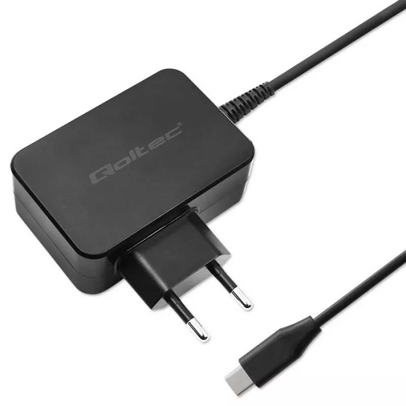 Power adapter QOLTEC 52384 GaN 30W output 5–20V USB charger
