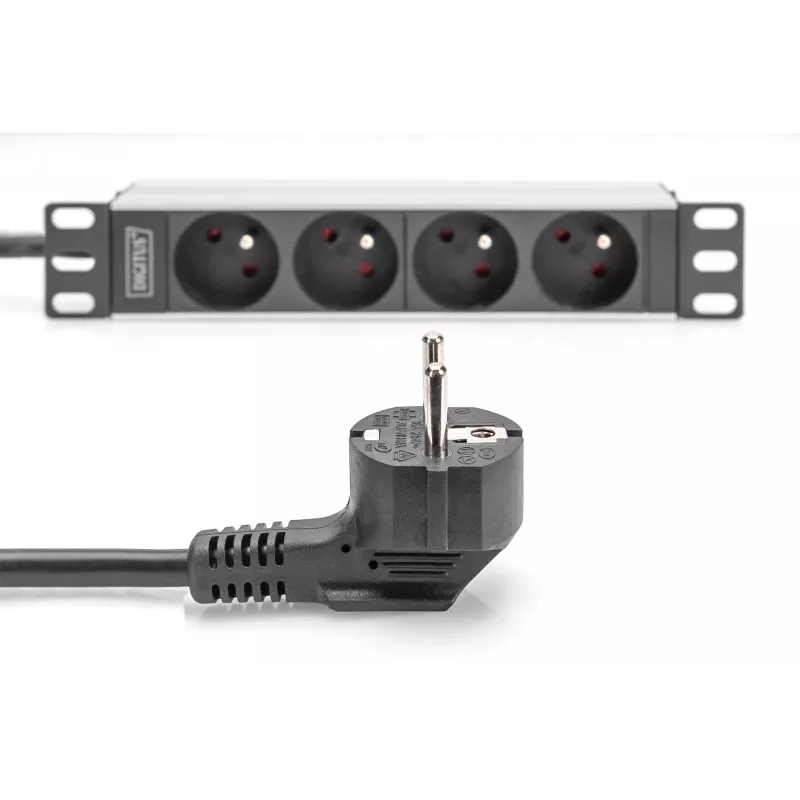 Digitus 10 inch socket strip aluminum profile 4-way CEE 7/5 sockets 1U
