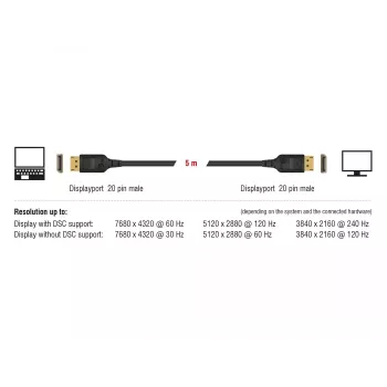 DisplayPort cable DeLOCK 85658 1 m Black