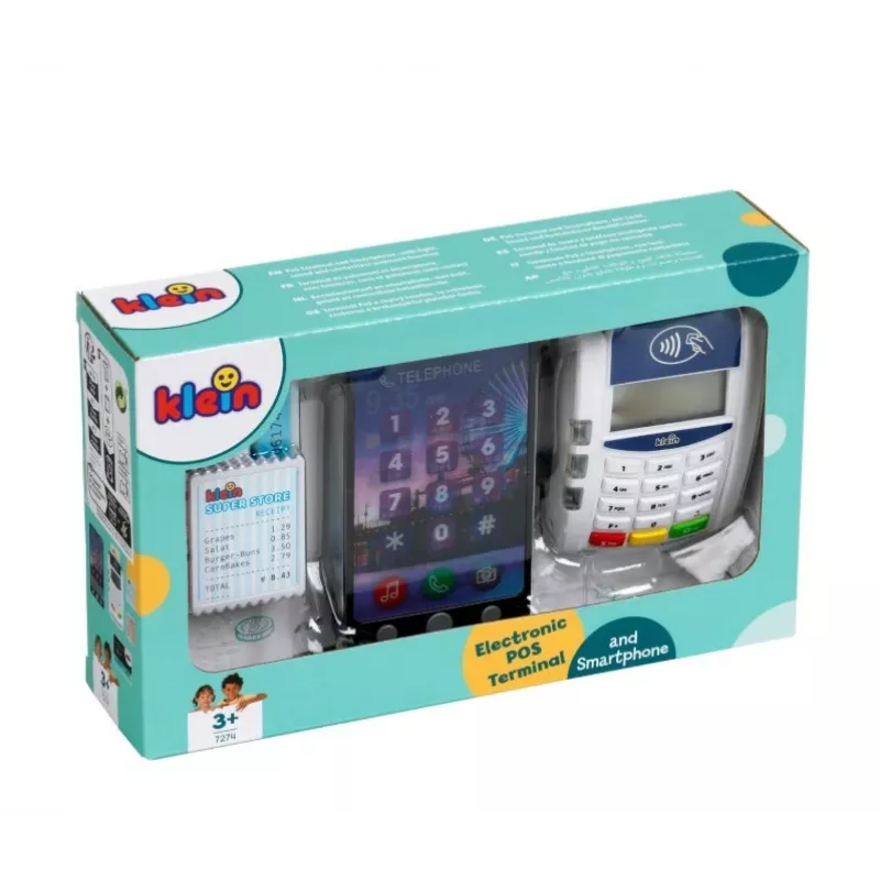 Play payment terminal toy KLEIN 172740 with smartphone accessory for role play sets