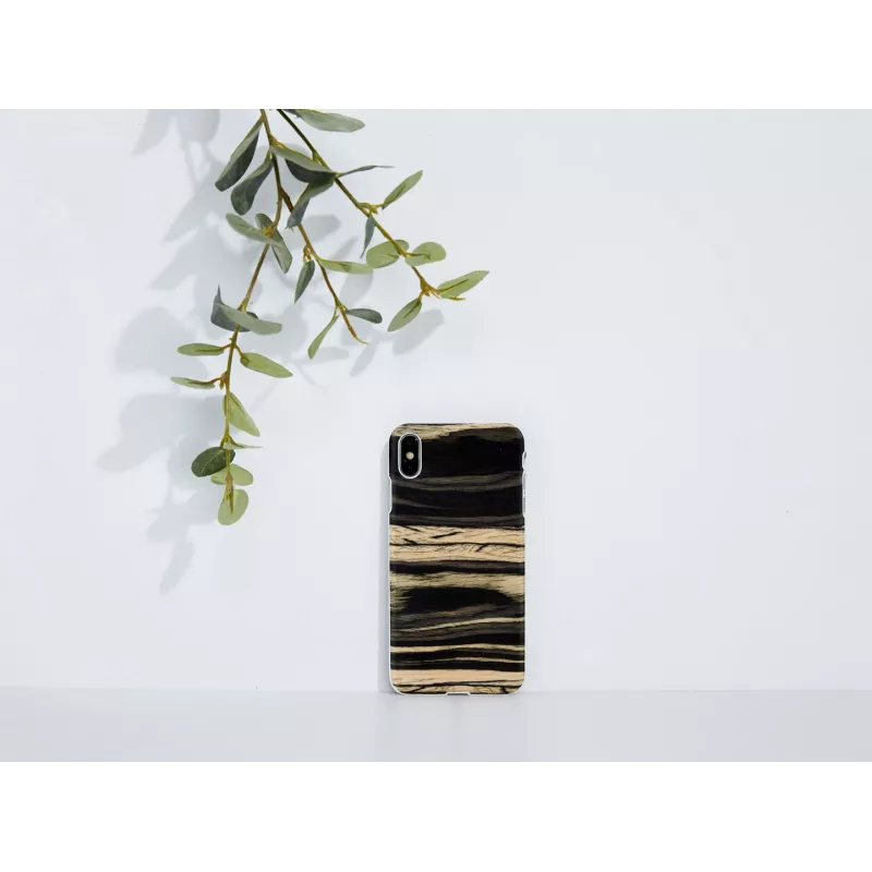Smartphone case man and wood for iPhone XS Max — White Ebony finish