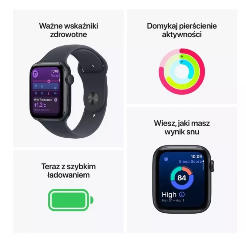 Watch SE 3 GPS+Cellular 44mm Midnight Aluminium Case with Midnight Sport Band M/L