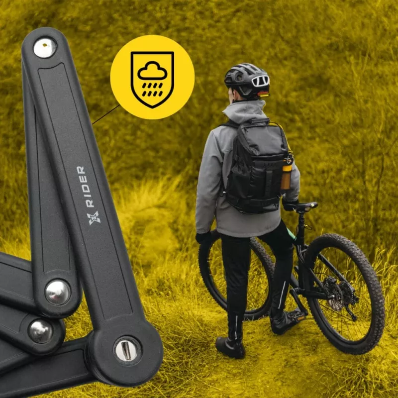 Folding bike lock MANTA XR00FL01 — segmented design for frame mounting
