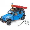 Toy model vehicle BRUDER Jeep Wrangler Rubicon Unlimited with kayak and figure BR-02529