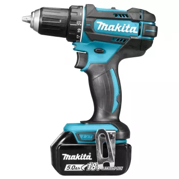 Makita Cordless Drill Driver, 18V, 2x 5.0 Ah Li-ion, 62/36 Nm, 1.7kg, LED