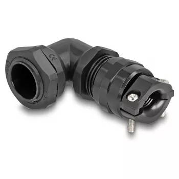 DeLOCK Cable Gland 90° angled PG13.5 black strain relief