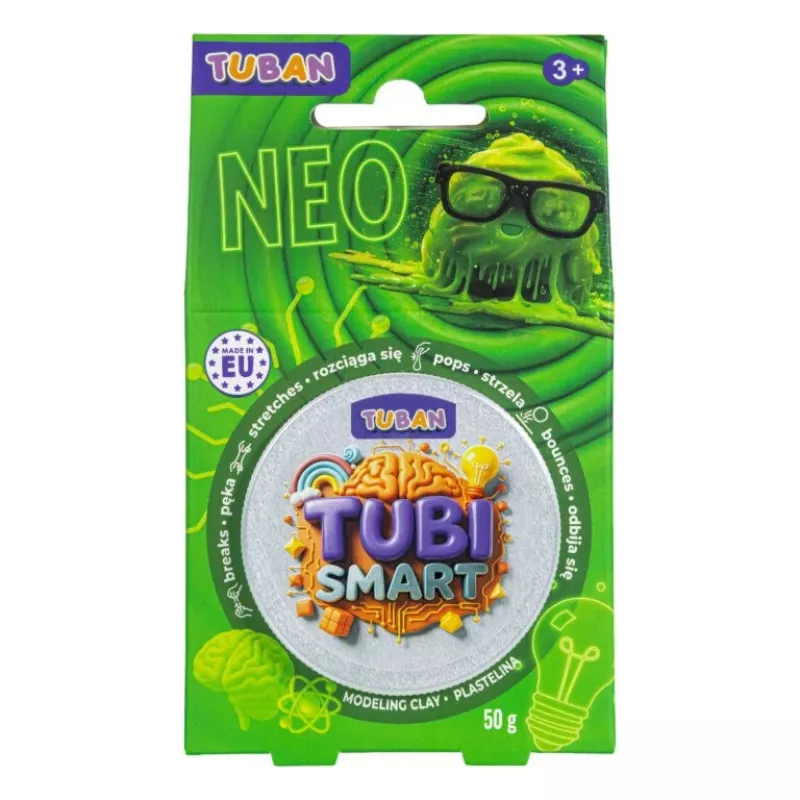 Modeling clay TUBAN TUBI SMART NEO, green, 50 g — child modeling clay