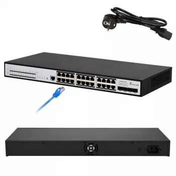 Managed Switch Extralink Chiron Pro 24x RJ45 1000Mb/s PoE 4x SFP+ L3 370W