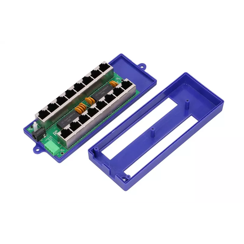 PoE Injector Extralink Gigabit 8 Port 1000Mb/s RJ45 Mode B