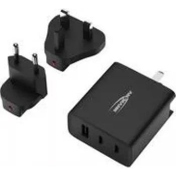 Ansmann USB-Charger Travel Charger TC315 / 3 A / 15,5 W / 3 Port USB Charger 15.5 W USB-A Socket Smart IC Black Indoor Area (1001-0178)