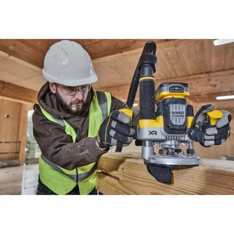 Plunge Router DeWalt DCW620NT-XJ, battery brushless, 18V, 1600W output, 11–23k RPM, 12.7mm collet, dust port, LED, 3.6kg, case