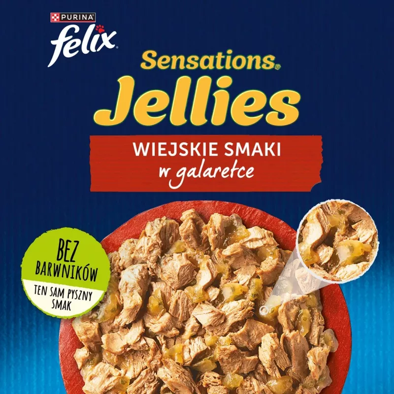 Purina Felix Sensations Mix wet cat food, 12 x 85 g, turkey, mackerel, lamb, herring