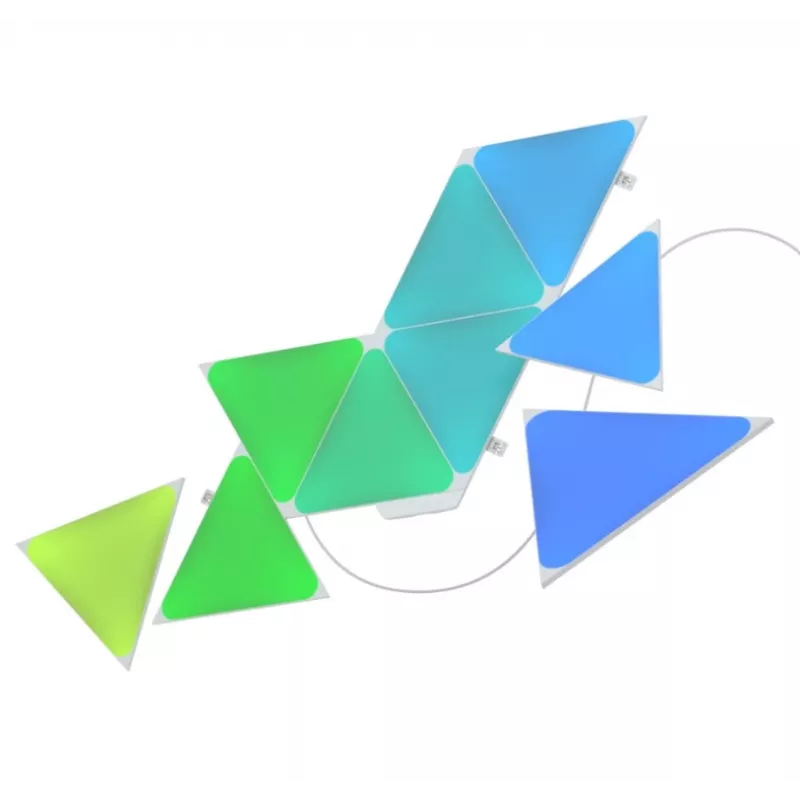 Triangle LED panel lights Nanoleaf NL47-0002TW-9PK — set of 9 RGB wall-mounted panels, AC powered, white