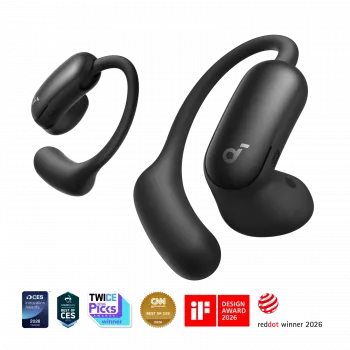 Anker Soundcore AeroFit 2 Pro True Wireless Headphones, matte black, ANC, Bluetooth 6.1