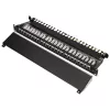 Extralink CAT6A STP 24-Port Shielded Patch Panel, 1U 19-Inch Rackmount, 10G Ready, Black