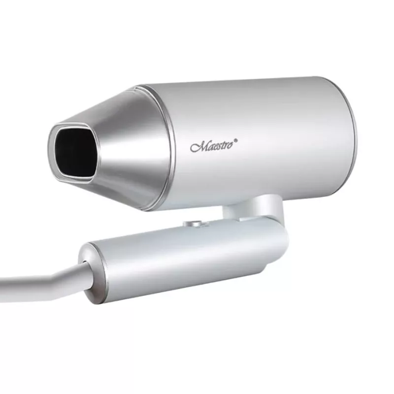Hair dryer Maestro MR-213 2100W folding handle, 2 speeds, cool shot, double-walled concentrator, silver