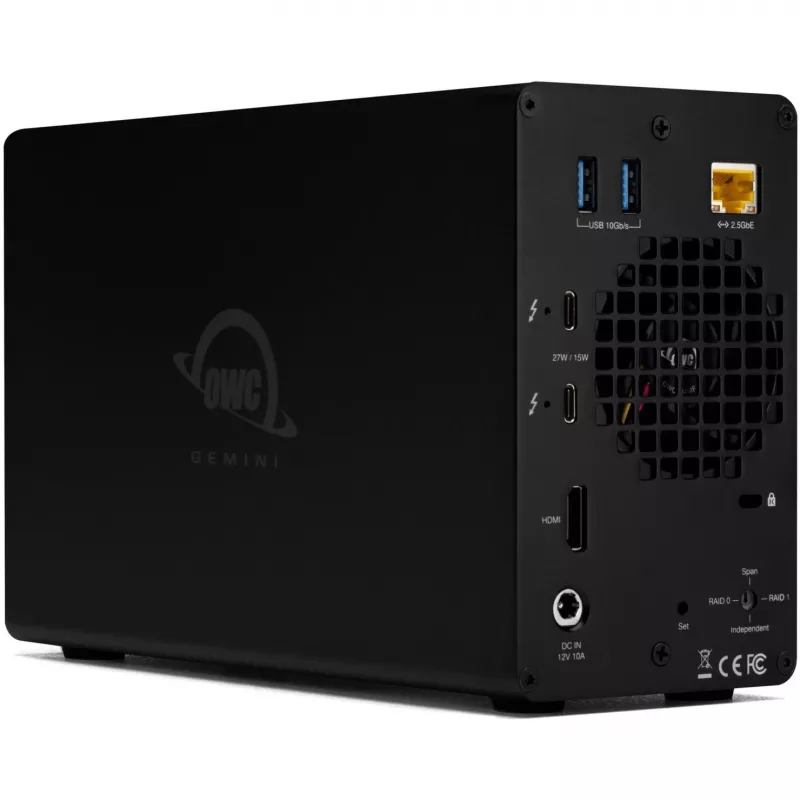 OWC Gemini Dual drive TB3 Hardware RAID Storage and Docking Enclosure - Thunderbolt 3 - Thunderbolt