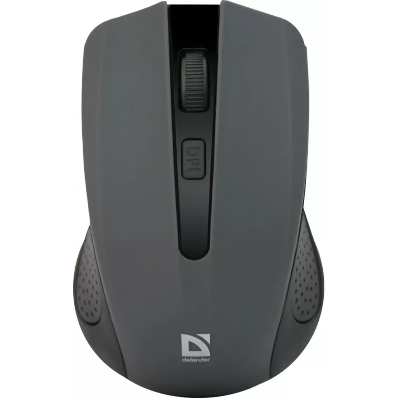 Wireless Optical Mouse DEFENDER MM-935 RF, ambidextrous, 1600 DPI, grey, USB receiver, AAA batteries