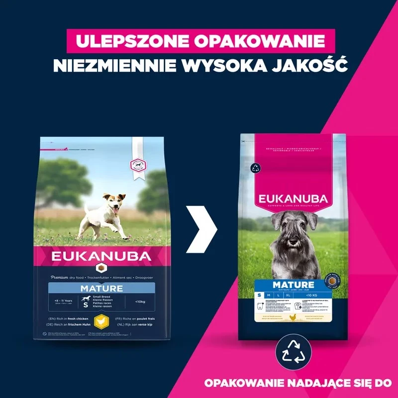 Dry dog food EUKANUBA Mature Small Chicken 3 kg — for adult small-breed dogs
