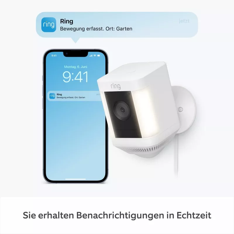Ring Spotlight Cam Plus Plug-In Network Surveillance Camera Outdoor